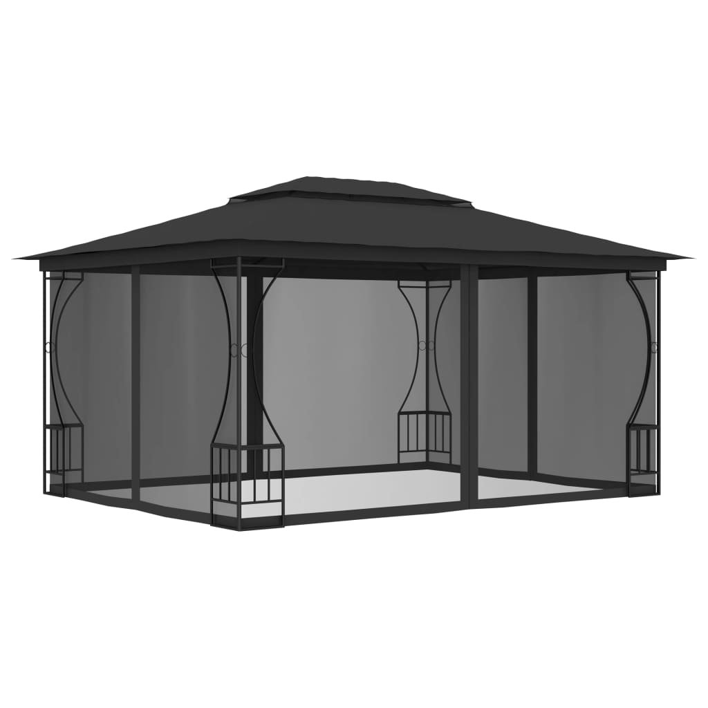 Altana ogrodowa z siatkami vidaXL, 300x400x265 cm, antracytowa