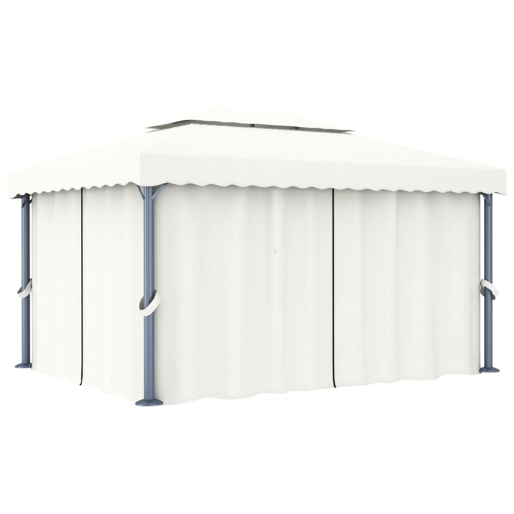 Altana ogrodowa z zasłonami VIDAXL, kremowa, 4x3 m