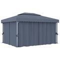 Altana ogrodowa z zasłonami VIDAXL, szara, 4x3 m - vidaXL