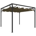 Altana ogrodowa ze zwijanym dachem VIDAXL, taupe, 180 g/m², 3x3 m - vidaXL