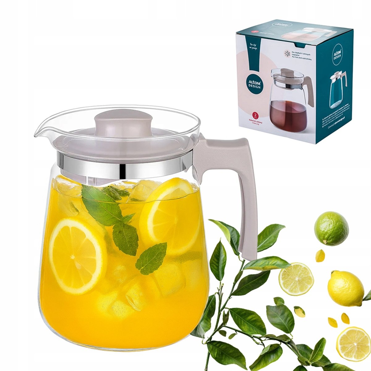Altom, dzbanek szklany do gorących napojów 2,0 l beżowy (color box ...