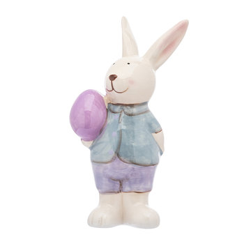 Altom, Figurka ceramiczna dekoracyjna Pan Zając fioletowe jajo, 7x7x17 cm - Altom