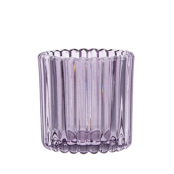 Altom, świecznik szklany 8,5x8,5x9 cm kol. fioletowy - Altom