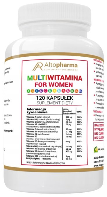 Zdjęcia - Witaminy i składniki mineralne Multi Suplement diety, Altopharma,  Witamina Dla Kobiet, 120 Kaps. 