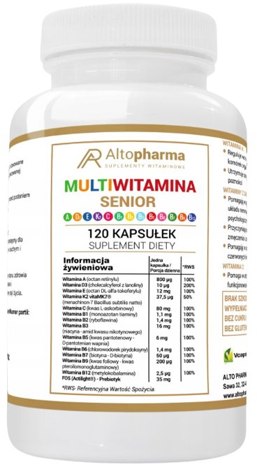 Zdjęcia - Witaminy i składniki mineralne Multi Suplement diety, Altopharma,  Witamina Senior, 120 Kapsułek 
