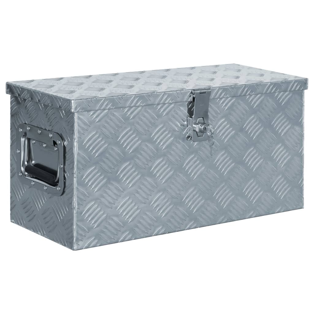 Aluminiowa skrzynia vidaXL, srebrna, 61,5x26,5x30 cm