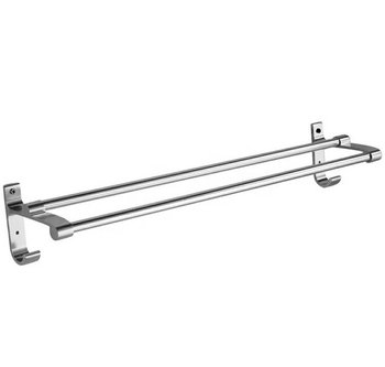 Aluminiowy WIESZAK Łazienkowy w stylu LOFT 60cm 2 ramiona srebrny AG987A - Aptel