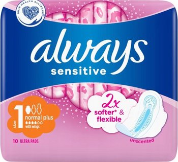 Always, Sensitive Normal, podpaski, 10 szt. - Always