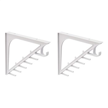 AMAZON Basic 2 x Duże Wieszaki pod szafkę haczyki białe 6 haczyków - Amazon Basics