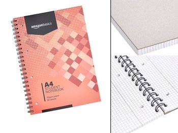 AMAZON Notatnik A4 kołozeszyt 80 kartek Notes KRATKA 70g - Amazon Basics