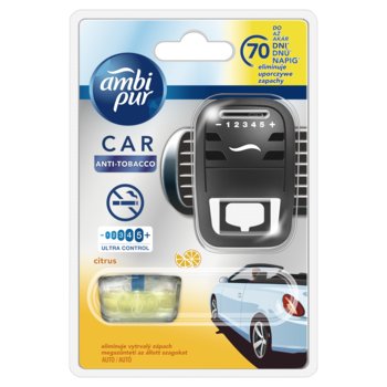 Ambi Pur Car Anti Tobacco Samochodowy odświeżacz powietrza, zestaw startowy 7 ml - Ambi Pur