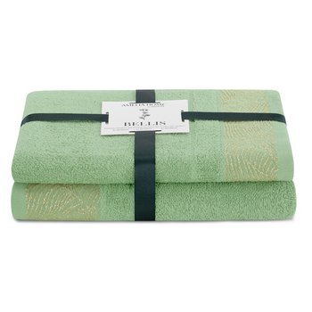 AmeliaHome, Ręcznik Bellis, zielony, 50x90+70x130 cm - AmeliaHome