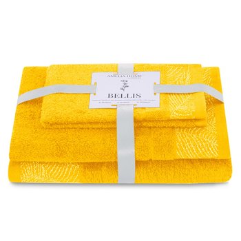 AmeliaHome, Ręcznik Bellis żółty, 30x50+50x90+70x130 cm - AmeliaHome