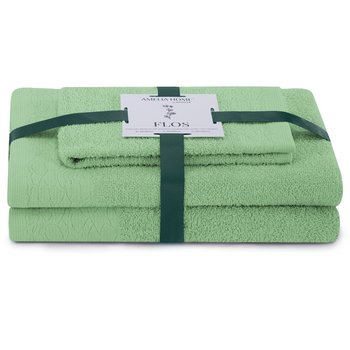 AmeliaHome, Ręcznik Flos zielony 30x50+50x90+70x130 cm - AmeliaHome