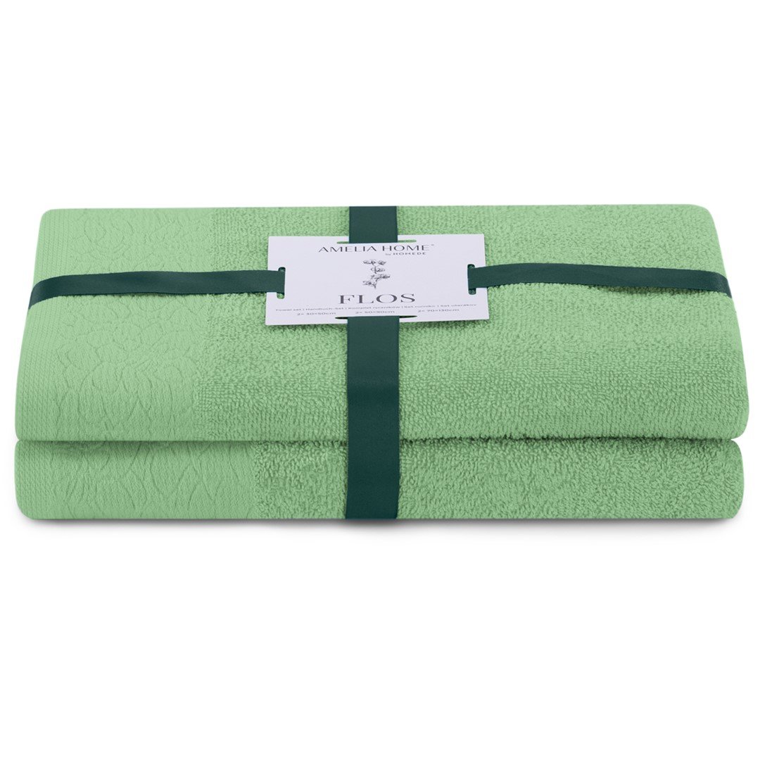 Фото - Рушник Flos AmeliaHome, Ręcznik  zielony 50x90+70x130 cm 