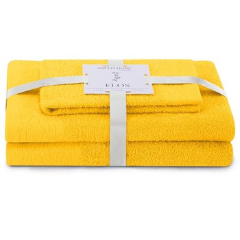 AmeliaHome, Ręcznik Flos żółty 30x50+50x90+70x130 cm - AmeliaHome