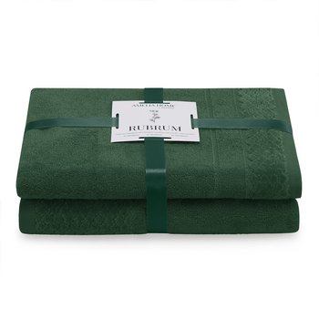 AmeliaHome, Ręcznik Rubrum butelkowa zieleń 50x90+70x130 cm - AmeliaHome