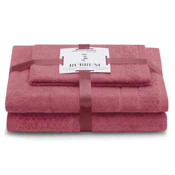AmeliaHome, Ręcznik Rubrum różowy 30x50+50x90+70x130 cm - AmeliaHome