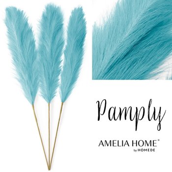 Ameliahome Sztuczny Kwiat Trawa Pampasowa Pamply 110Cm 3 Szt Błękitna - AmeliaHome