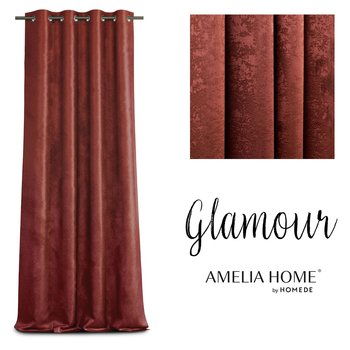 Ameliahome Zasłona Na Przelotkach Glamour 140X250 Bordowa - AmeliaHome