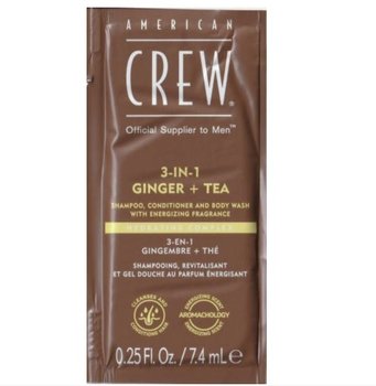 American Crew 3-in-1 Szampon, Żel Pod Prysznic I Odżywka W Jednym Ginger+ Tea, 7,4ml - American Crew