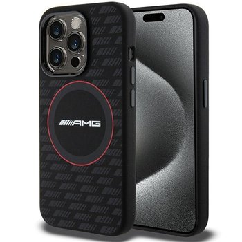 AMG etui obudowa pokrowiec do iPhone 15 Pro Max 6.7" czarny/black hardcase Silicone Carbon Pattern MagSafe - Mercedes