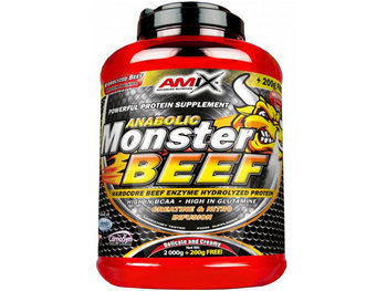 Amix, Anabolic Monster BEEF 90%, 2200 g, truskawkowo-bananowy - Amix