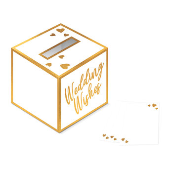 Amscan Pudełko na życzenia Ślub Wedding Wishes + 40 karteczek - Amscan