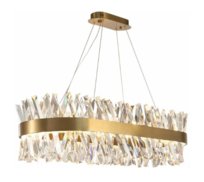 Amsterdam  - Żyrandol Kryształowy 3 LED kolor Podłużny 80cm Mosiądz Szczotkowany