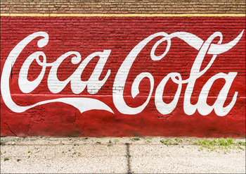 An old, painted Coca-Cola sign on the side of a building in the town of Grand Saline in Van Zandt County, Texas, Carol Highsmith - plakat 60x40 cm - Galeria Plakatu