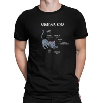 Anatomia kota - męska koszulka na prezent dla miłośnika kotów - Koszulkowy