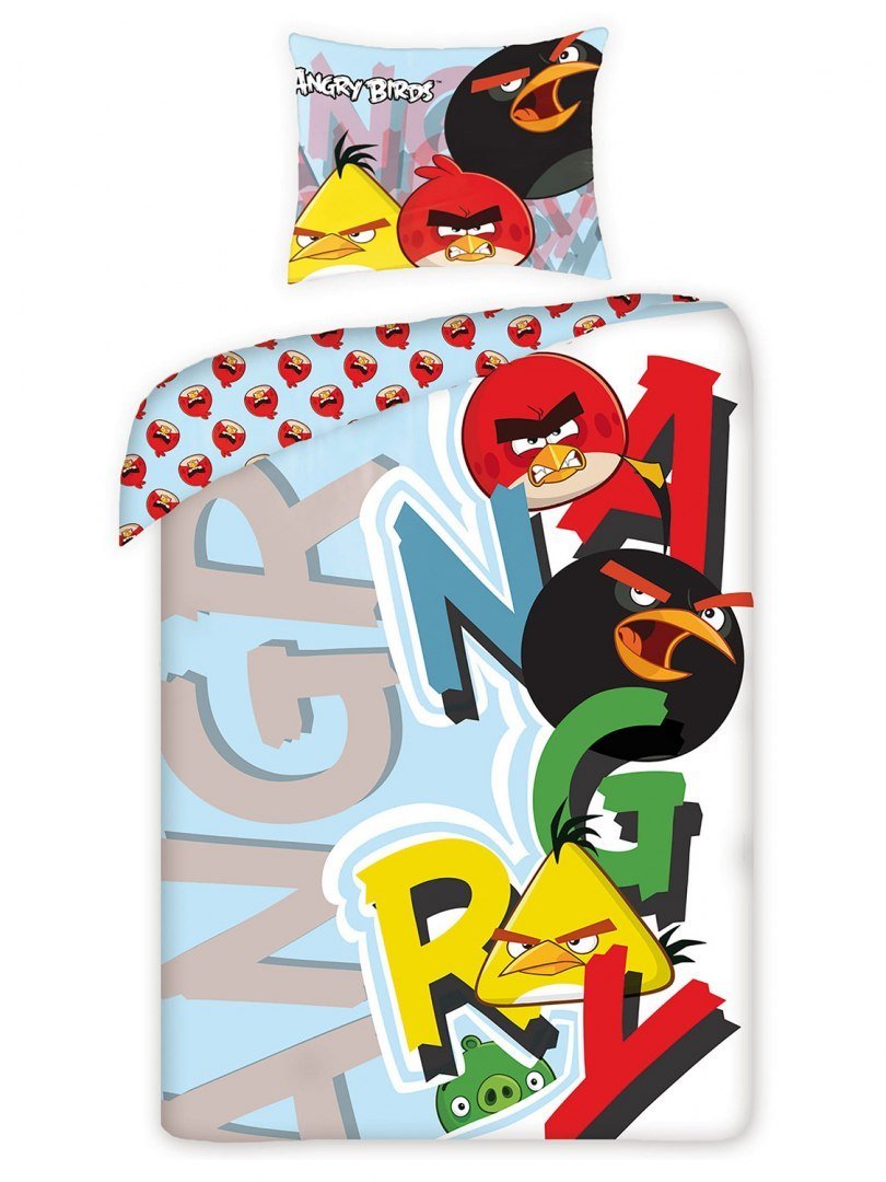 Angry Birds, Komplet pościeli dziecięcej, 160x200 cm