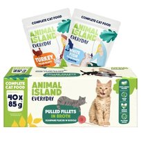 ANIMAL ISLAND Indyk / Biała ryba w filecie MIX - Karma mokra dla kotów - 40x85g
