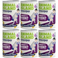 ANIMAL ISLAND Indyk i królik dla kotów 6x400g