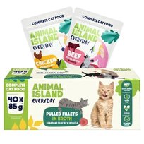 ANIMAL ISLAND Wołowina / Kurczak w filecie MIX - Karma mokra dla kotów - 40x85g Animal Island