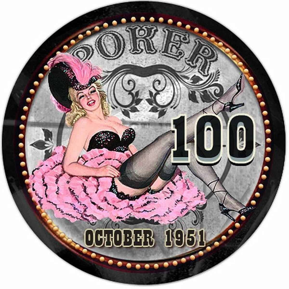 Cash Game, żeton pokerowy, October 1951, nominał 100