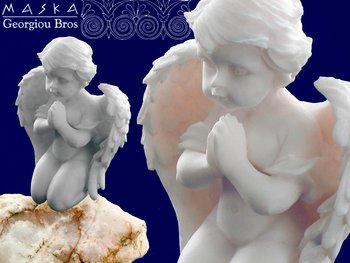 Aniołek modlący się -alabaster grecki - Hanipol