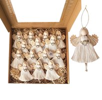 ANIOŁKI MAKRAMA W PUDEŁKU MEGA BOX 14szt OZDOBY ZAWIESZKI NA CHOINKĘ