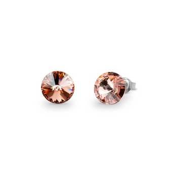 AnKa Biżuteria, Kolczyki srebrne swarovski candy studs w kolorze blush rose. - ankabizuteria.pl