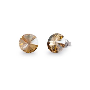 AnKa Biżuteria, Kolczyki srebrne swarovski candy studs w kolorze golden shadow. - ankabizuteria.pl