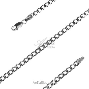 AnKa Biżuteria, Łańcuszek srebrny PANCERKA 1,0 szerokość 3,7 mm ro - AnKa Biżuteria