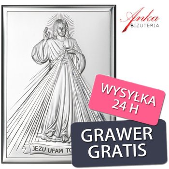 AnKa Biżuteria, Obrazek srebrny Jezusa Miłosiernego 9x13 CM - Inna marka