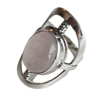 AnKa Biżuteria, Pierścionek srebrny z różowym kwarcem - AnKa Biżuteria