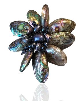 AnKa Biżuteria, Unikatowa broszka z muszli abalone - AnKa Biżuteria