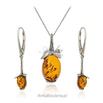 ankabizuteria.pl Komplet biżuteria srebrna z naturalnym bursztynem w AnKa Biżuteria