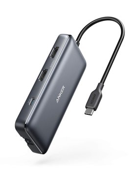 Anker Powerexpand Adapter Usb 8 W 1 Usb-C Media Hub Dual 4K Hdmi 100 W Power Delivery 1 Gbps Ethernet 2 Porty Danych Usb 3.0 Czytnik Kart Pamięci Sdµsd Do Macbook Pro Pixelbook I Innych - Inny producent