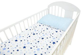 Ankras, Pościel niemowlęca, 2-elementowa, Stars Niebieskie/Minky Niebieskie, 100x135 cm  - ANKRAS