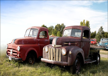 Antique trucks in Montana., Carol Highsmith - plakat 30x20 cm - Galeria Plakatu