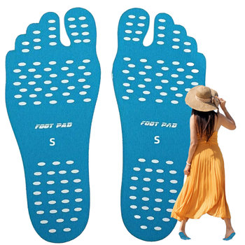Antypoślizgowe naklejki na bose stopy na plażę niebieskie 32-35 - Sulpo