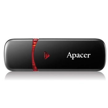 Apacer USB flash disk, USB 2.0, 64GB, AH333, czarny, AP64GAH333B-1, USB A, z osłoną - Inny producent